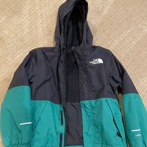 The North Face Kids' Black and Green Raincoat